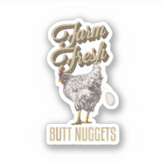 Sticker Agritourisme Fraîches Beurre Nuggets Drôle Poulet 