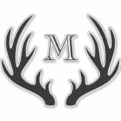 Sticker Agritourisme rustique Black Deer Antlers & Monogra (Devant)