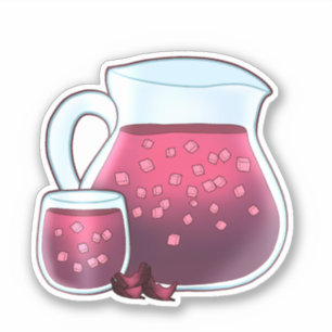 Sticker Agua De Jamaica Agua Fresca