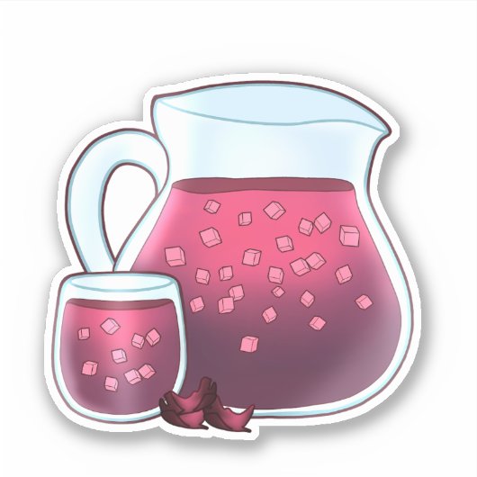 Sticker Agua De Jamaica Agua Fresca (Devant)