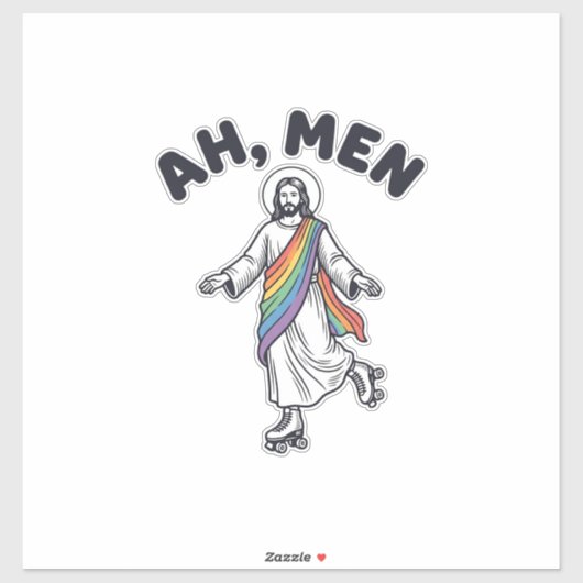 Sticker Ah Men Roller Skating Foi Vector Design_1 (Feuille)