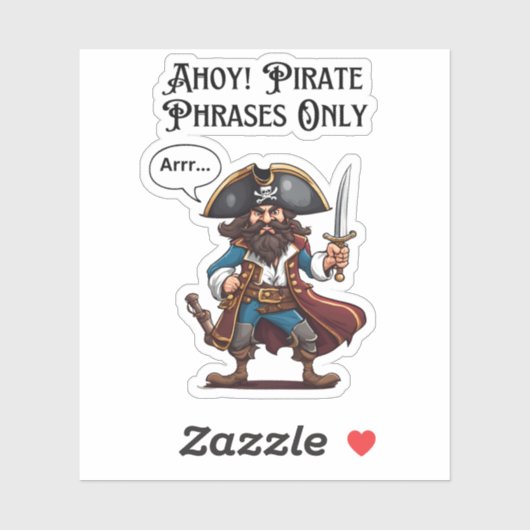 Sticker Ahoy ! Phrases de pirates uniquement (Feuille)