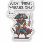 Sticker Ahoy ! Phrases de pirates uniquement (Devant)