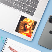 Sticker Ai Girl (Ordinateur portable avec iPhone)