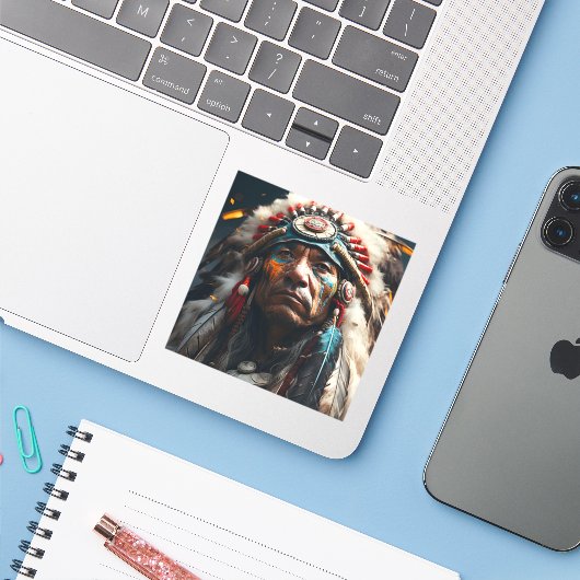 Sticker Ai Indian (Ordinateur portable avec iPhone)