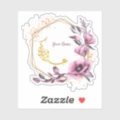 Sticker Aïd floral pourpre Moubarak (Feuille)