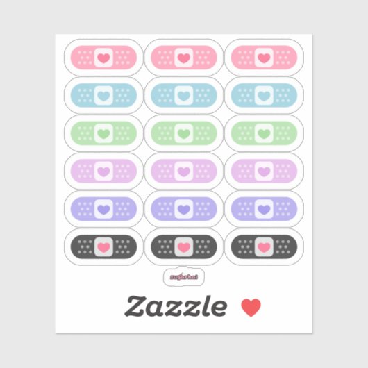 Sticker Aide de bande Kawaii Pastel (Feuille)