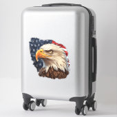Sticker Aigle à drapeau américain (Sur valise)