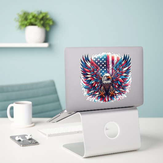 Sticker aigle américain (Ordinateur portable sur le bureau)