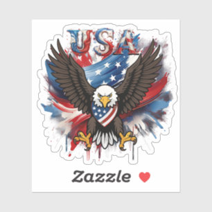 Sticker Aigle américain patriotique USA