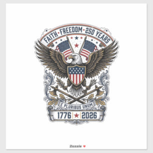 Sticker Aigle Patriotique 250 Ans Vintage Liberté