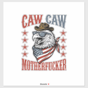 Sticker Aigle patriotique Caw Caw Design de T-shirt drôle 