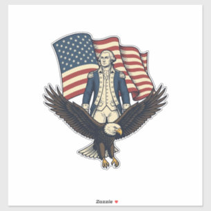 Sticker Aigle Patriotique et Général Colonial Vintage Vect