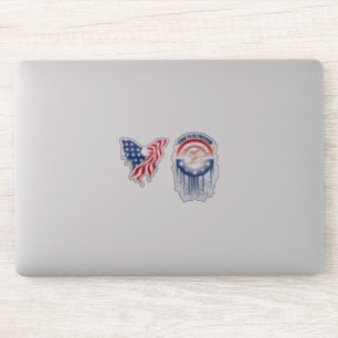 Sticker Aigle Patriotique Né pour être Libre 10x10cm
