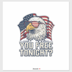 Sticker Aigle Patriotique Vous Êtes Libre Ce Soir Chemise 