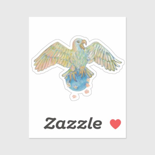 Sticker Aigle transportant la Terre (Feuille)