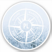 Sticker Aiguille de compas monogramme forêt d'épinette d'h (Devant)