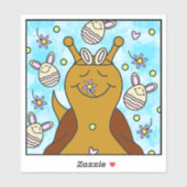 Sticker Aiguille Mignonne Avec Oeufs De Lapin Envoi Sourir (Feuille)