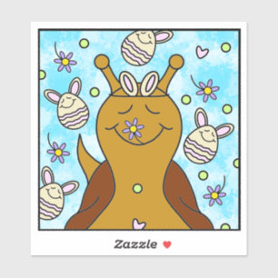Sticker Aiguille Mignonne Avec Oeufs De Lapin Envoi Sourir