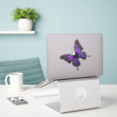 Sticker Ailes rides : Papillon pourpre (Ordinateur portable sur le bureau)