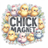Sticker Aimant de poussette - Bébé mignon poussins (Devant)
