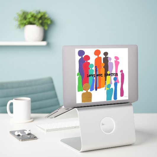 STICKER AIME-TOI (Ordinateur portable sur le bureau)