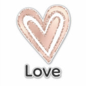 Sticker Aimer coeur rose pâle (Devant)