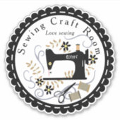 Sticker Aimer Coudre Noir Blanc (Devant)