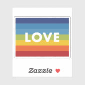 Sticker Aimer le drapeau arc-en-ciel (Feuille)