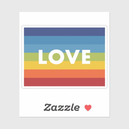 Sticker Aimer le drapeau arc-en-ciel (Feuille)