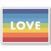 Sticker Aimer le drapeau arc-en-ciel (Devant)