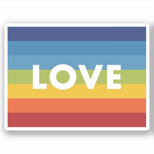 Sticker Aimer le drapeau arc-en-ciel (Devant)