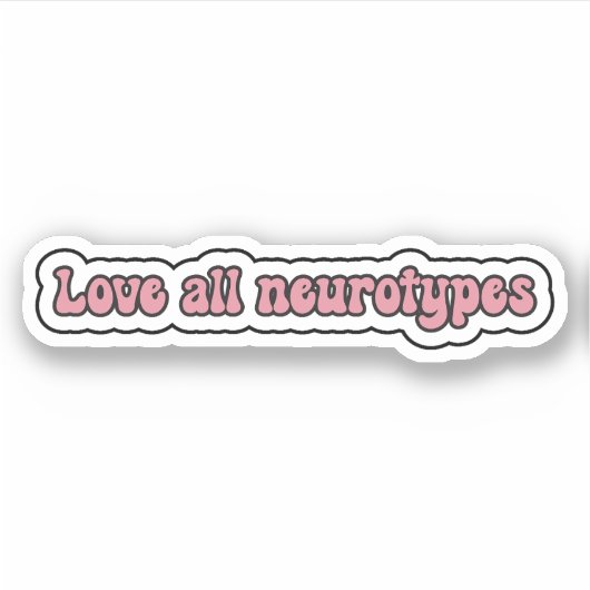 Sticker Aimer tous les neurones Neurodiversité rose (Devant)