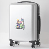 Sticker Aimez Pâques Assistante de l'enseignant Gnomes Ens (Sur valise)