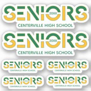 Sticker Aînés verts et jaunes à deux couleurs découpé