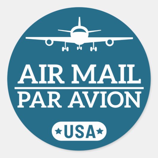 Sticker Air Mail (bleu) (Devant)