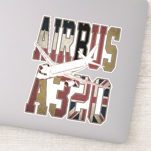 Sticker Airbus a320 Jetliner. Drapeaux européens vintages (Détail)