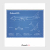 Sticker Airbus A320 - Plans Dessins Devis Plan De Concepti (Feuille)