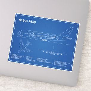Sticker Airbus a380 - Plans de dessin du plan directeur de