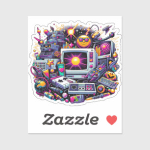 Sticker Aire de jeu Retro Tech : une nostalgique Odyssée d