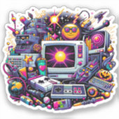 Sticker Aire de jeu Retro Tech : une nostalgique Odyssée d (Recto)