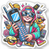 Sticker Aire de jeu Retro Tech : une nostalgique Odyssée d (Recto)