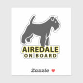 Sticker Airedale À Bord (Feuille)