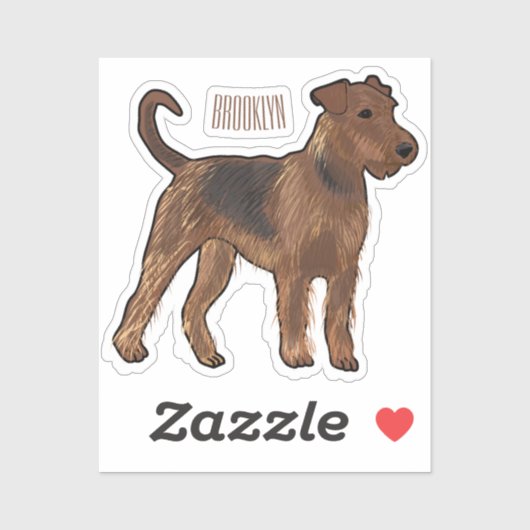 Sticker Airedale terrier dog cartoon (Feuille)