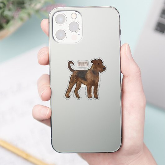 Sticker Airedale terrier dog cartoon (Téléphone)
