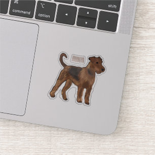 Sticker Airedale terrier dog cartoon