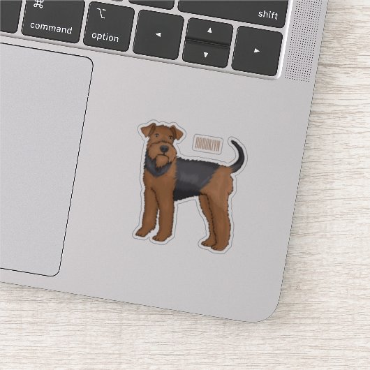 Sticker Airedale terrier dog cartoon (Détail)
