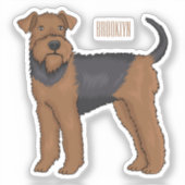 Sticker Airedale terrier dog cartoon (Recto)