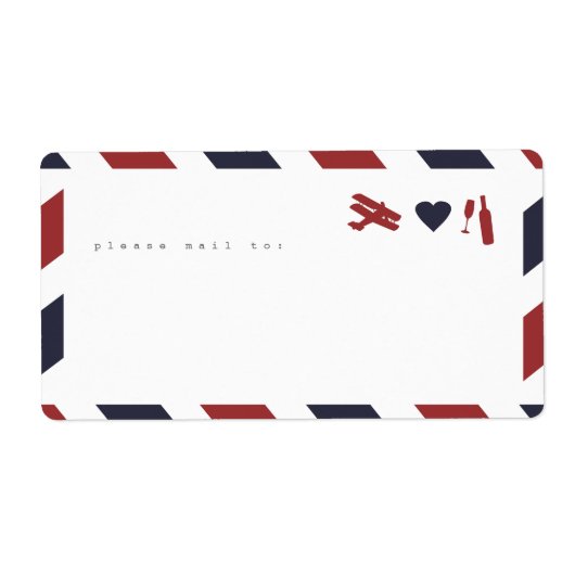 Sticker Airmail Étiquettes - Voyage, Amour, Célébr (Devant)