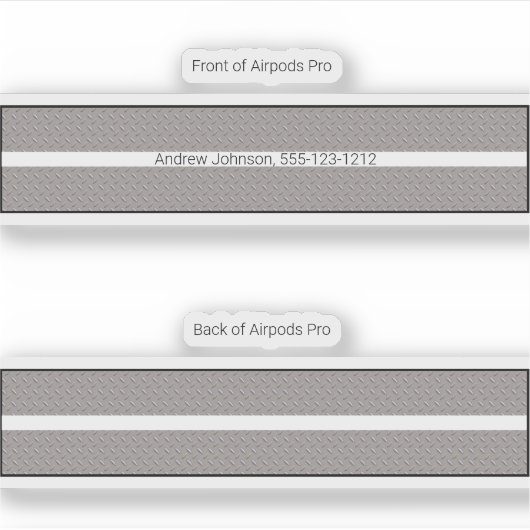 Sticker Airpods Pro Coque - Peau décorative - Acier (Devant)